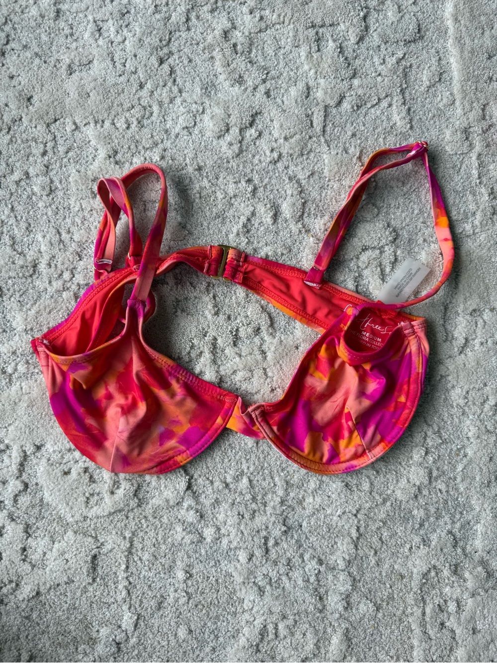 Pink Orange Abstract Underwire Bikini Top
